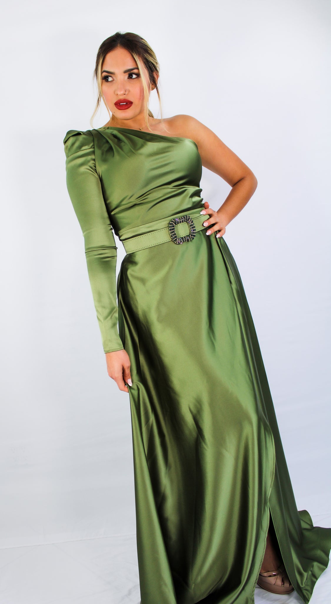 agustina satin dress Azazie Agustina
